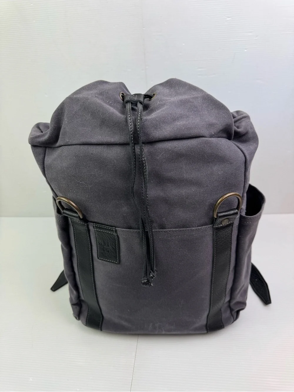 NWT Will Leather Goods Adventure Explorer Backpack Charcoal Canvas Distressed